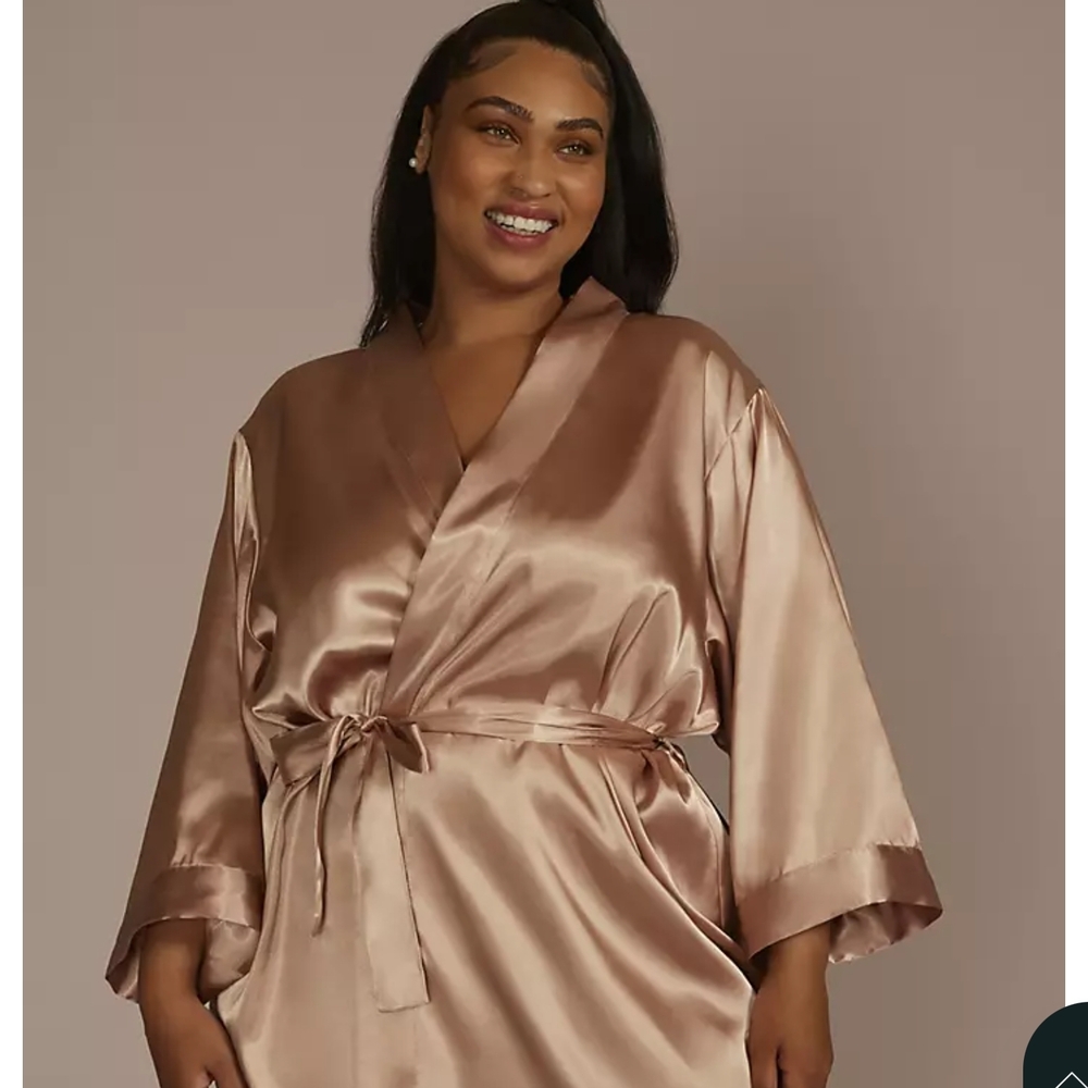 Davids Bridal Satin Wrap Robe in Champagne - Women's Intimates & Sleepwear NWT